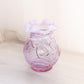 Vintage Fenton Pink Purple Opalescent Glass Caprice Vase w/ Bow Detail
