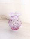 Vintage Fenton Pink Purple Opalescent Glass Caprice Vase w/ Bow Detail