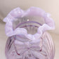 Vintage Fenton Pink Purple Opalescent Glass Caprice Vase w/ Bow Detail