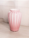 Vintage Fenton Pink Striped Cased Glass Vase