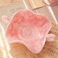 Vintage Fenton Pink White Rosalene Glass Butterfly Dish with 2 Handles