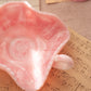 Vintage Fenton Pink White Rosalene Glass Butterfly Dish with 2 Handles