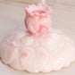 Vintage Fenton Pink White Rosalene Water Lily Glass Floral Candleholder