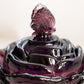 Vintage Fenton Purple Glass Flower Butterfly Lidded Dish