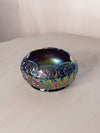 Vintage Fenton Purple Iridescent Wild Rose and Bowknot Bowl