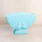 Vintage Fenton Rectangular Top Blue Matte Glass Vase with Bird Designs