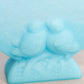 Vintage Fenton Rectangular Top Blue Matte Glass Vase with Bird Designs