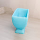 Vintage Fenton Rectangular Top Blue Matte Glass Vase with Bird Designs