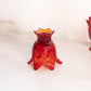 Vintage Fenton Red Amberina Glass 2-Way Floral Candleholder