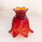 Vintage Fenton Red Amberina Glass 2-Way Floral Candleholder