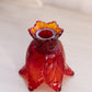 Vintage Fenton Red Amberina Glass 2-Way Floral Candleholder