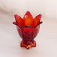 Vintage Fenton Red Amberina Glass 2-Way Floral Candleholder