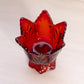 Vintage Fenton Red Amberina Glass 2-Way Floral Candleholder
