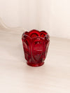 Vintage Fenton Red Amberina Glass Barred Oval Votive Holder (Glows)