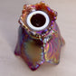 Vintage Fenton Red Iridescent Amberina Glass 2-Way Floral Candleholder