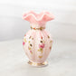 Vintage Fenton Rosalene Glass Vase with Hand Painted Details