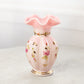 Vintage Fenton Rosalene Glass Vase with Hand Painted Details