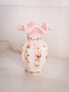 Vintage Fenton Rosalene Charleton Glass Vase with Hand Painted Details