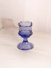 Vintage Fenton Scalloped Footed Blue Glass Votive Candleholder