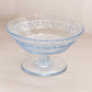 Vintage Fenton Small Blue Glass Footed Dish with Floral Designs