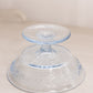 Vintage Fenton Small Blue Glass Footed Dish with Floral Designs