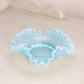 Vintage Fenton Small Blue Hobnail Opalescent Glass Dish with Ruffle Edge