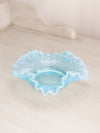 Vintage Fenton Small Blue Hobnail Opalescent Glass Dish with Ruffle Edge