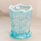Vintage Fenton Small Blue Iridescent Opalescent Glass Vase
