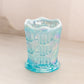 Vintage Fenton Small Blue Iridescent Opalescent Glass Vase