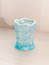 Vintage Fenton Small Blue Iridescent Opalescent Glass Vase