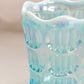 Vintage Fenton Small Blue Iridescent Opalescent Glass Vase