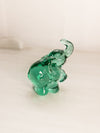 Vintage Fenton Small Green Glass Elephant Figurine