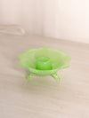 Vintage Fenton Small Green Jadeite Glass Floral Candleholder