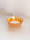 Vintage Fenton Small Orange Iridescent Carnival Glass Butterfly Bowl