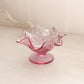 Vintage Fenton Small Pink Glass Footed Strawberry Dish