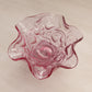 Vintage Fenton Small Pink Glass Footed Strawberry Dish