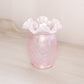 Vintage Fenton Small Pink Iridescent Opalescent Glass Daffodil Vase