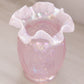 Vintage Fenton Small Pink Iridescent Opalescent Glass Daffodil Vase