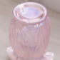 Vintage Fenton Small Pink Iridescent Opalescent Glass Daffodil Vase