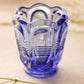 Vintage Fenton Small Purple Blue Glass Barred Oval Toothpick Holder