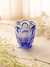 Vintage Fenton Small Purple Blue Glass Barred Oval Toothpick Holder