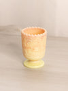 Vintage Fenton Small Yellow Pink Burmese Glass Toothpick Holder