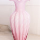 Vintage Fenton Tall White Pink Swirl Cased Glass Vase with Ruffle Edge