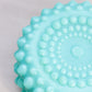 Vintage Fenton Turquoise Milk Glass Hobnail Candy Dish (Bottom Only)