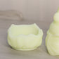 Vintage Fenton Uranium Matte Custard Glass Santa Fairy Lamp (Glows)