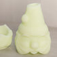 Vintage Fenton Uranium Matte Custard Glass Santa Fairy Lamp (Glows)