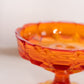 Vintage Fenton Valencia Amberina Glass Footed Lidded Dish (Glows)