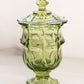 Vintage Fenton Valencia Medium Green Lidded Dish