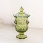 Vintage Fenton Valencia Medium Green Lidded Dish