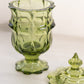 Vintage Fenton Valencia Medium Green Lidded Dish